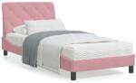 vidaXL Bársony Ágykeret LED-del - 90x200 cm (3213836)
