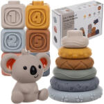 Kruzzel koala maci formájú puha szenzoros kockák és torony 13 db-os készlet 24812