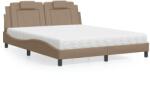 vidaXL cappuccino színű műbőr ágy matraccal 160 x 200 cm (3208807)