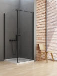 NEW TRENDY New Soleo Black zuhanykabin 90x80 cm négyszögletes fekete matt/átlátszó üveg D-0231A/D-0114B-WP