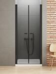 NEW TRENDY New Soleo Black zuhanyajtók 70 cm dönthető fekete matt/átlátszó üveg D-0213A (D0213A)