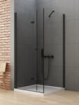 NEW TRENDY New Soleo Black zuhanykabin 70x70 cm négyzet fekete matt/átlátszó üveg D-0233A/D-0113B