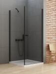 NEW TRENDY New Soleo Black zuhanykabin 80x80 cm négyzet fekete matt/átlátszó üveg D-0230A/D-0114B