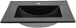 Comad Lava mosdótál 81x46 cm négyszögletes beépíthető fekete UM-LAVA BLACK 80 DP (UMLAVABLACK80DP)