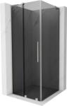 Mexen Velar L, zuhanykabin tolóajtóval 110 x 110 cm, 8mm szürke üveg, csiszolt acél, 871-110-110-43-97 (871-110-110-43-97)