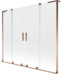 Mexen Velar L Duo, 2 szárnyas eltolható kádparaván 180 x 150 cm, 8mm átlátszó üveg, rózsaszín arany, 896-180-003-02-60 (896-180-003-02-60)