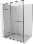 Mexen Kioto L, Walk-In zuhany paraván 90 x 200 cm, 8mm átlátszó üveg fekete mintás, rózsaszín arany profil, 800-090-103-60-78 (800-090-103-60-78)