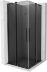 Mexen Velar L Duo, zuhanykabin tolóajtóval 80 x 80 cm, 8mm szürke üveg, polírozott grafit, 871-080-080-02-43-66 (871-080-080-02-43-66)