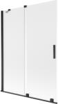 Mexen Velar, 2 szárnyas eltolható kádparaván 130 x 150 cm, 8 mm-es mattüveg, fekete matt, 896-130-000-31-70 (896-130-000-31-70)