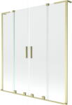 Mexen Velar L Duo, 2 szárnyas eltolható kádparaván 150 x 150 cm, 8mm átlátszó üveg, arany matt, 896-150-003-02-55 (896-150-003-02-55)