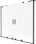 Mexen Velar L Duo, 2 szárnyas eltolható kádparaván 180 x 150 cm, 8 mm-es mattüveg, fekete matt, 896-180-003-32-70 (896-180-003-32-70)