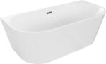Mexen Oval, szabadon álló fali kád 180 x 80 cm, fehér, grafit túlfolyó, 52671808000-66 (52671808000-66)