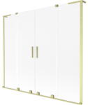 Mexen Velar L Duo, 2 szárnyas eltolható kádparaván 200 x 150 cm, 8mm matt üveg, arany matt, 896-200-003-32-55 (896-200-003-32-55)