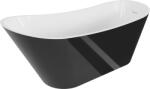 Mexen Alta, szabadon álló kád 170 x 75 cm, fehér-fekete, fehér túlfolyó, 52141707575-20 (52141707575-20)