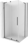 Mexen Velar L, tolóajtós zuhanykabin 100 x 90 cm, 8 mm-es mattüveg, polírozott grafit, 871-100-090-33-66 (871-100-090-33-66)