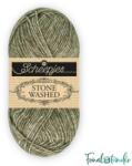 Scheepjes Stone Washed 851 Chlorite Green - sötétzöld pamut keverék fonal