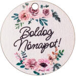  5db. "Boldog Nőnapot! " feliratos dekor tábla 5cm (GV03-47)