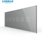 LIVOLO Panou Livolo intrerupator 3 x dublu pentru doza 6M, gri (VL-P902.2.2-7I)