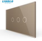 LIVOLO Panou Livolo intrerupator simplu + dublu pentru doza 4M, auriu (VL-P901.2-4A)