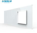 LIVOLO Panou Livolo intrerupator 2 x simplu + Rama Livolo simpla pentru doza 6M, alb (VL-P901.1.E-7W)