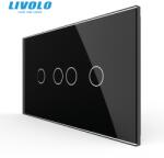 LIVOLO Panou Livolo intrerupator 2 x dublu pentru doza 4M, negru (VL-P902.2-4B)