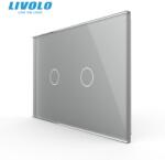 LIVOLO Panou Livolo dublu de sticla, standard italian, 3M, gri (VL-P902-3I)