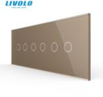 LIVOLO Panou Livolo intrerupator 3 x dublu pentru doza 6M, auriu (VL-P902.2.2-7A)