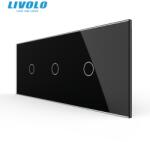 LIVOLO Panou Livolo intrerupator 3 x simplu pentru doza 6M, negru (VL-P901.1.1-7B)