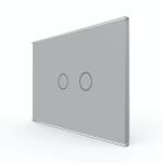 LIVOLO Panou Livolo Intrerupator Dublu cu Touch din sticla, standard italian, alb (VL-P902-2I)