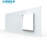 LIVOLO Panou Livolo intrerupator 2 x dublu + Rama Livolo simpla pentru doza 6M, alb (VL-P902.2.E-7W)