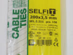 SapiSelco Kábelkötegelő, 200x3, 5 Natúr Gyorskötöző - ERŐS, tartós SapiSelco SELFIT iparilag is minősített kötegelő 100db/csomag [SEL. 2.211]