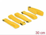 Delock Befűzős hurkolható tépőzáras kábelrendező sárga 300 x 20mm (5db/csomag)