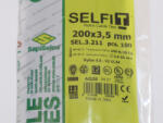 SapiSelco Gyorskötöző, 200x3, 5 fekete kábelkötegelő - ERŐS, tartós, iparilag is minősített kötegelő - SapiSelco SELFIT - 100 db/csomag [SEL. 3.211]