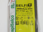 SapiSelco Kábelkötegelő, 360x4, 5 Fekete Gyorskötöző - ERŐS, tartós SapiSelco SELFIT iparilag is minősített kötegelő 100db/csomag [SEL. 3.426]