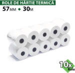 ROLTECH Rola hartie termica ROLTECH, 57mm x 30m, tub 12mm, 48g, 10 role/pachet