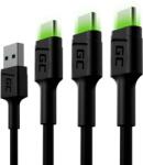 Green Cell Cablu Date si Incarcare Green Cell KABGCSET03 USB 2m USB A USB C Negru (5907813961380)