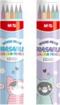 M&G Set 12 creioane hexagonale colorate, M&G, cu guma de sters, So Many Cats, diverse modele AWPQ0524