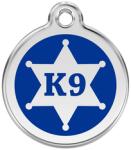 Red Dingo Rozsdamentes serif K9 mintás acél biléta - dogshop