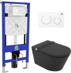 Major&Maker Black Pearl + Coral White zuhanyzó wc kerettel függő perem nélkül fekete 4030FS200302W (4030FS200302W)