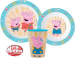 Nickelodeon Peppa malac étkészlet, micro műanyag szett 260 ml-es pohárral Nr1