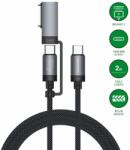 4smarts ComboCord USB-C and MagSafe 3 Adapter Cable 100W - качествен USB-C към USB-C кабел и USB-C към MagSafe 3 адаптер (200 см) (черен)