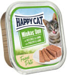 Happy Cat 32x100g Happy Cat Minkas Duo Szárnyas & lazac finom pástétom tálcás nedves macskatáp - zooplus - 11 190 Ft
