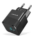  Incarcator Priza GaN, USB, Type-C, 25W - Techsuit (CHPD216) - Negru
