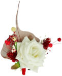 Eventissimi® Cocarda cu Trandafir din matase si Flori Naturale Uscate - Eleganta si Versatilitate (CC-048)