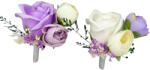 Eventissimi® Set 2 Cocarde cu Trandafir din Sapun si Flori Naturale Uscate - Eleganta si Versatilitate (CC-040)
