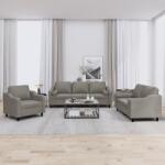 vidaXL Set de canapele cu perne, 3 piese, gri taupe, textil (3201793) Canapea