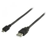  USB-A 2.0 - USB MicroB 2.0 kábel fekete 0.5m (VLCP60500B05)