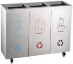 Dayco Metal rozsdamentes acél szelektív hulladékgyűjtő 3 részes 3x53L (DMT71G)