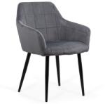 Scaun living din catifea cu picioare metalice negre BUC 260 gri