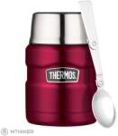 Thermos Termosz Ételtermosz csészével és összecsukható kanállal, 470 ml, málna
